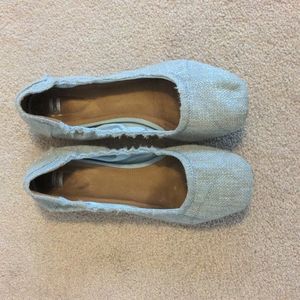 Toms Ballet Flat Silver with shimmer size 11